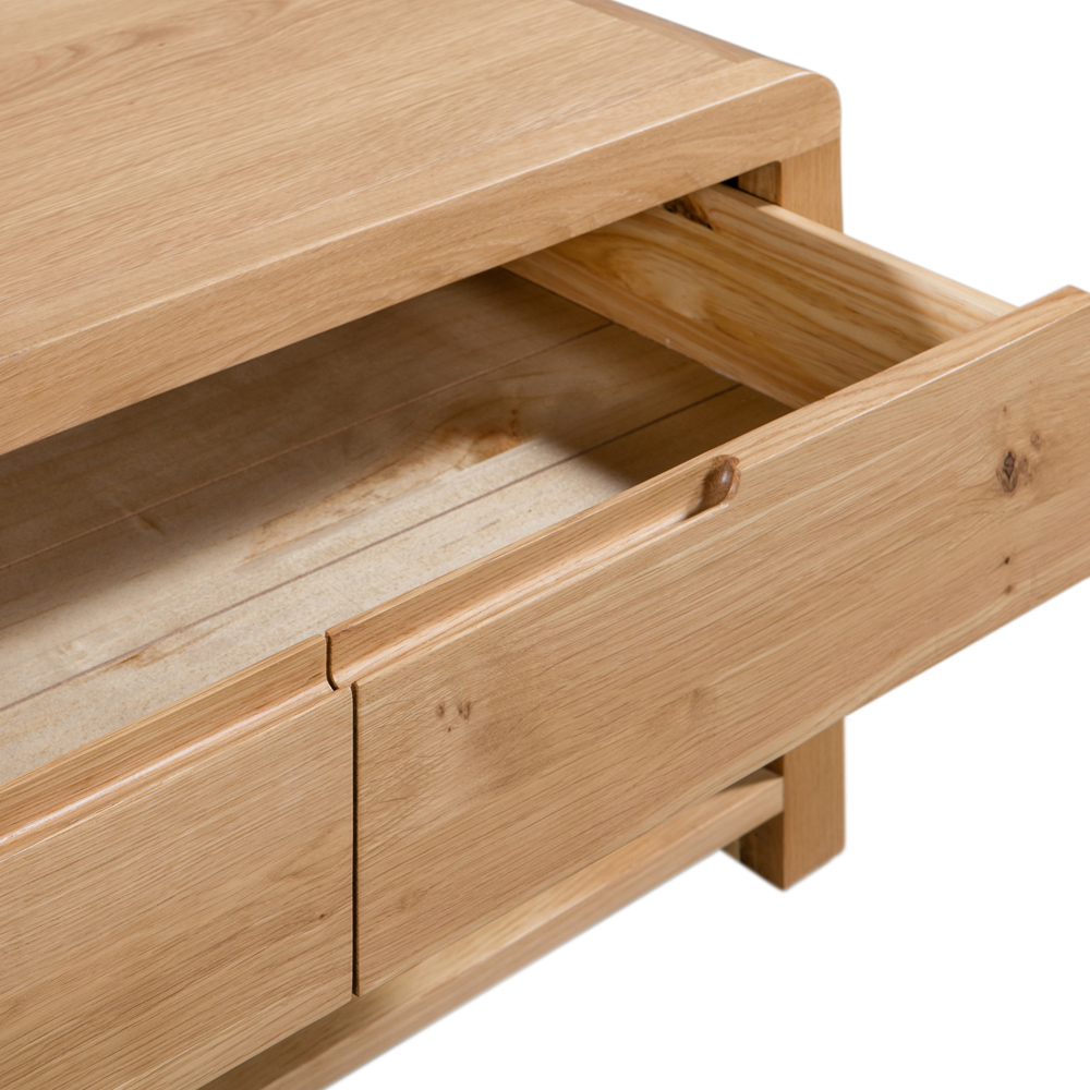 Julian Bowen Curve Single Drawer Oak Coffee Table Image 5