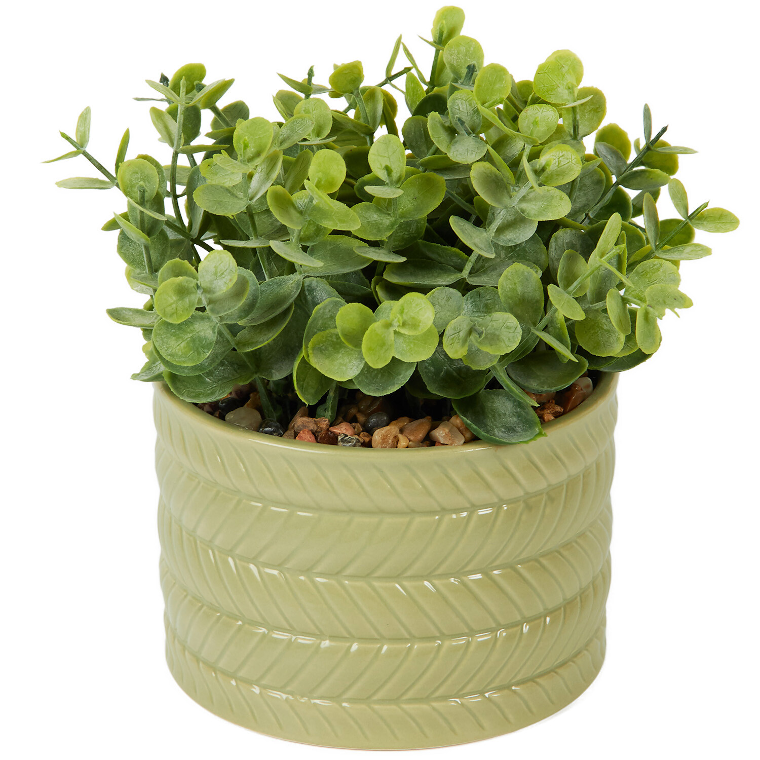 Faux Grass In Pot White or Sage Image 5