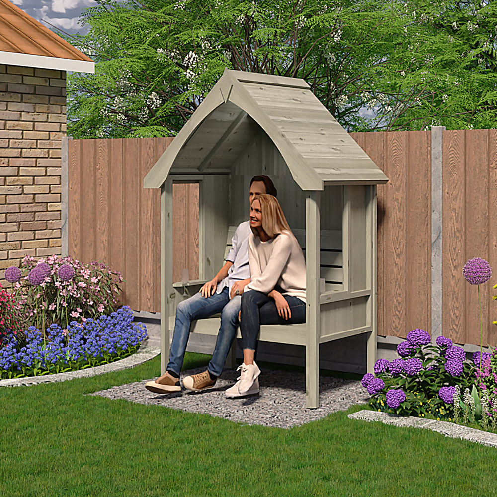 Shire Fern Nook 4.2 x 2.8ft 2 Seater Arbour with Roof Image 4