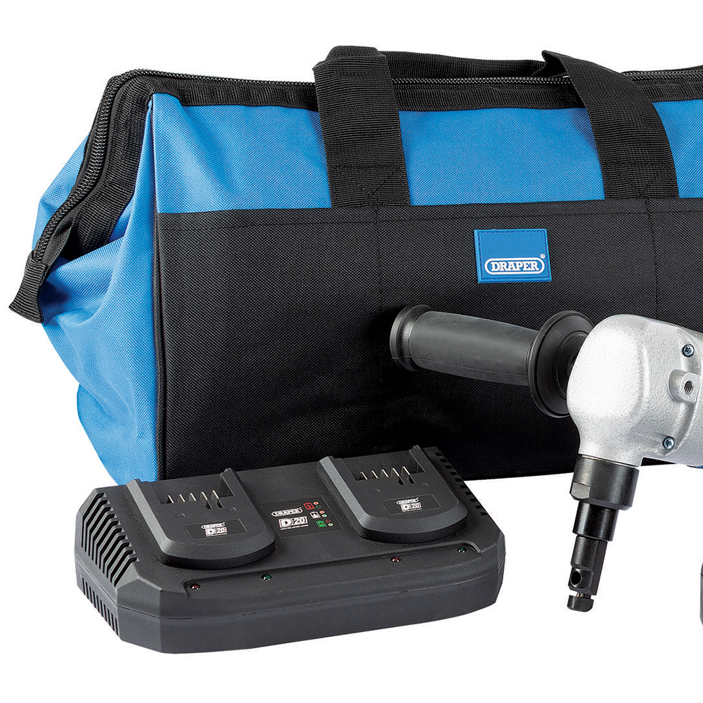 Draper D20 20V Brushless Nibbler with Batteries Twin Charger and Bag Image 2