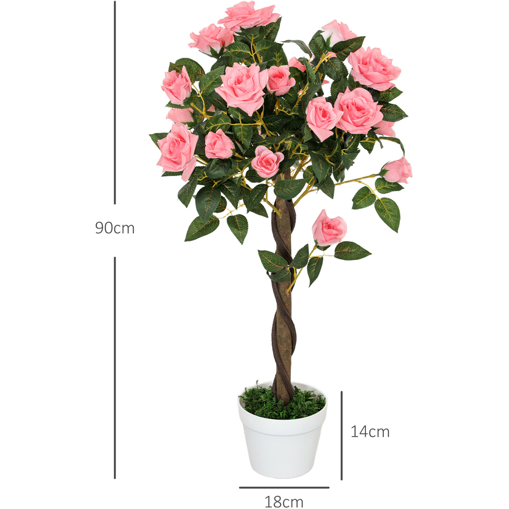 Portland Pink Rose Artificial Tree in Pot 90cm 2 Pack Image 9