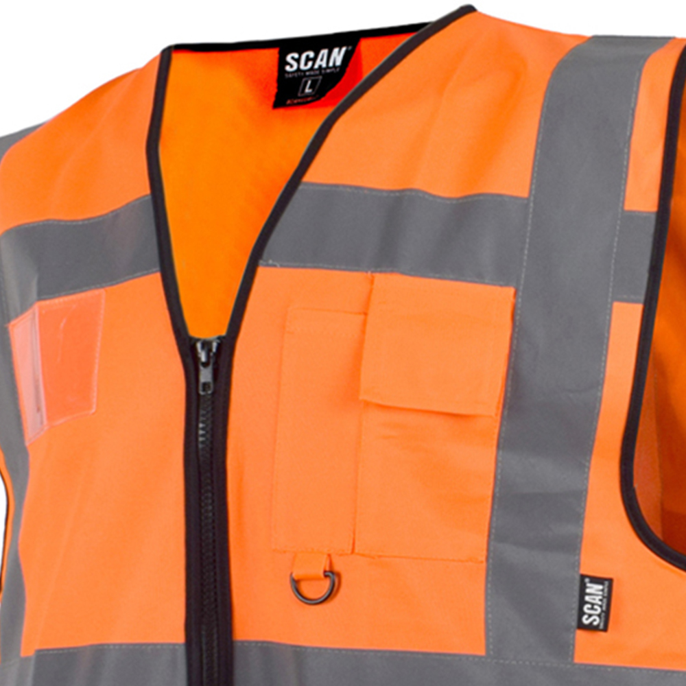 Scan Hi Visibility Utility Waistcoat Medium Orange Image 3