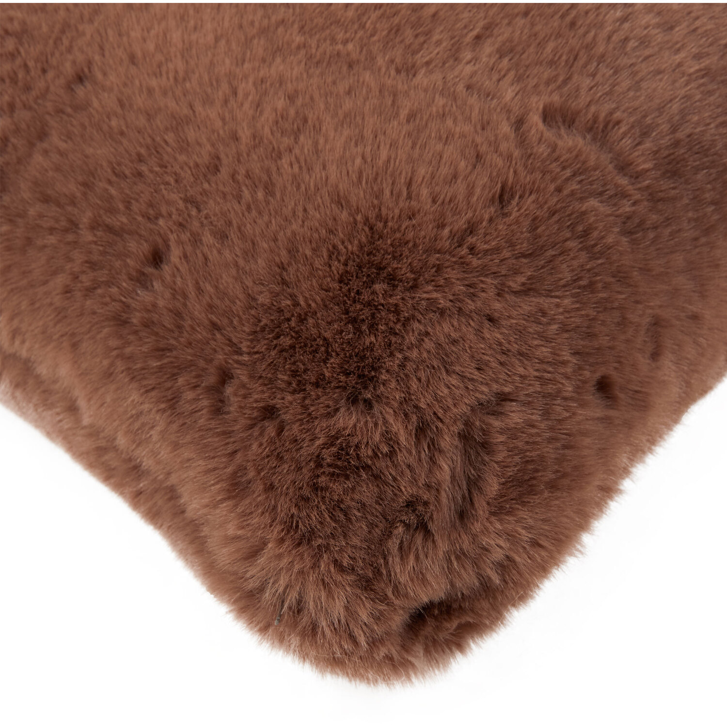 Rabbit Faux Fur Cushion - Mocha / 45cm Image 3