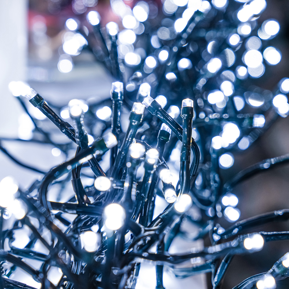 The Christmas Centre 720 White LED Multifunction Green Cable Cluster Light 10.8m Image 3