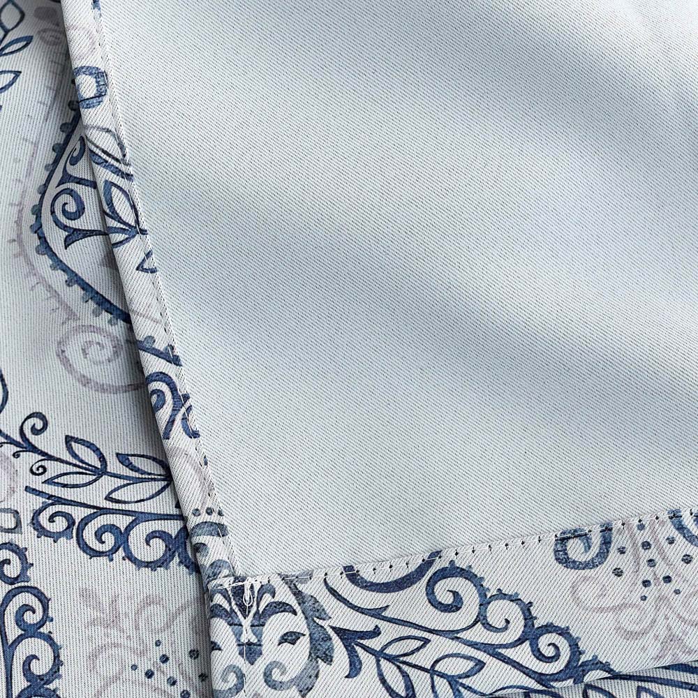 Alan Symonds Victoria Blue Room Darkening Ring Top Eyelet Curtains 168 x 183cm Image 4