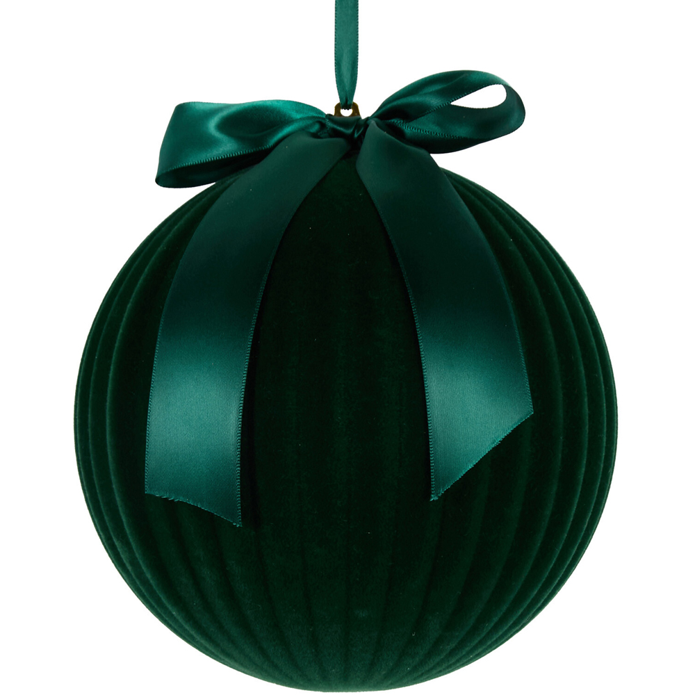 Tied with a Bow Flocked Bauble Image 4