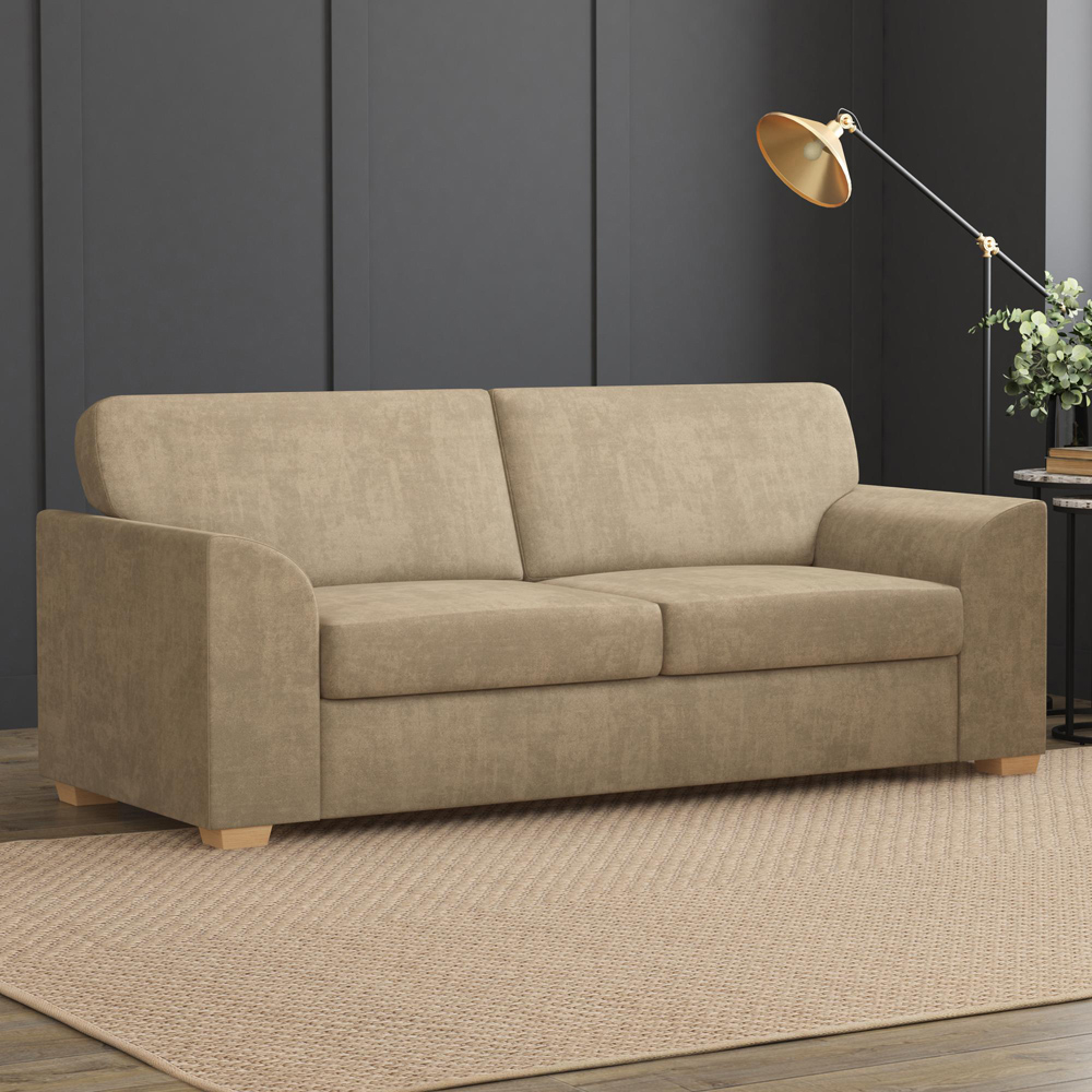 Modo 5 Seater Mink Plush Velvet Fixed Back Sofa Set Image 5