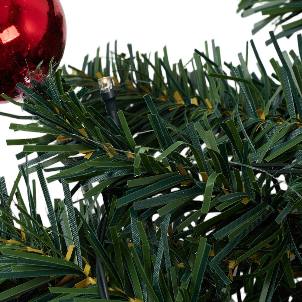 Living and Home LED Christmas Wreath with Berries Ornaments and Pinecone 270cm Image 3
