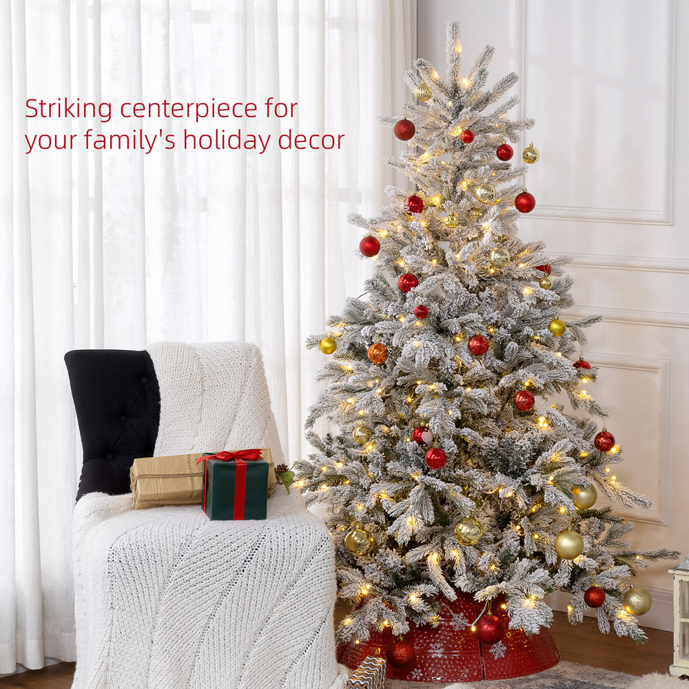 Everglow Snow Flocked LED Artificial Christmas Tree 6ft Image 4