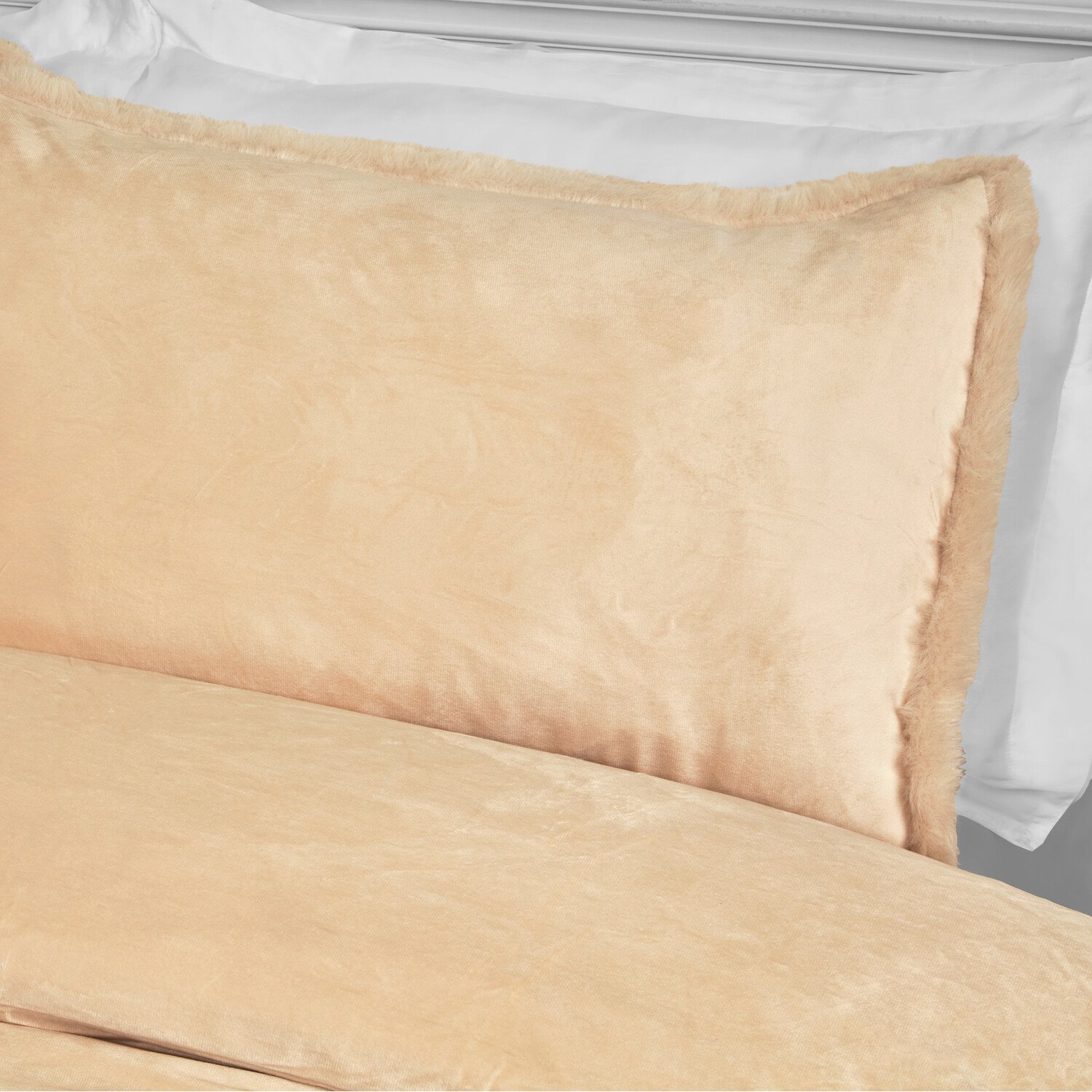 Selena Velvet Duvet Set Natural King Image 2