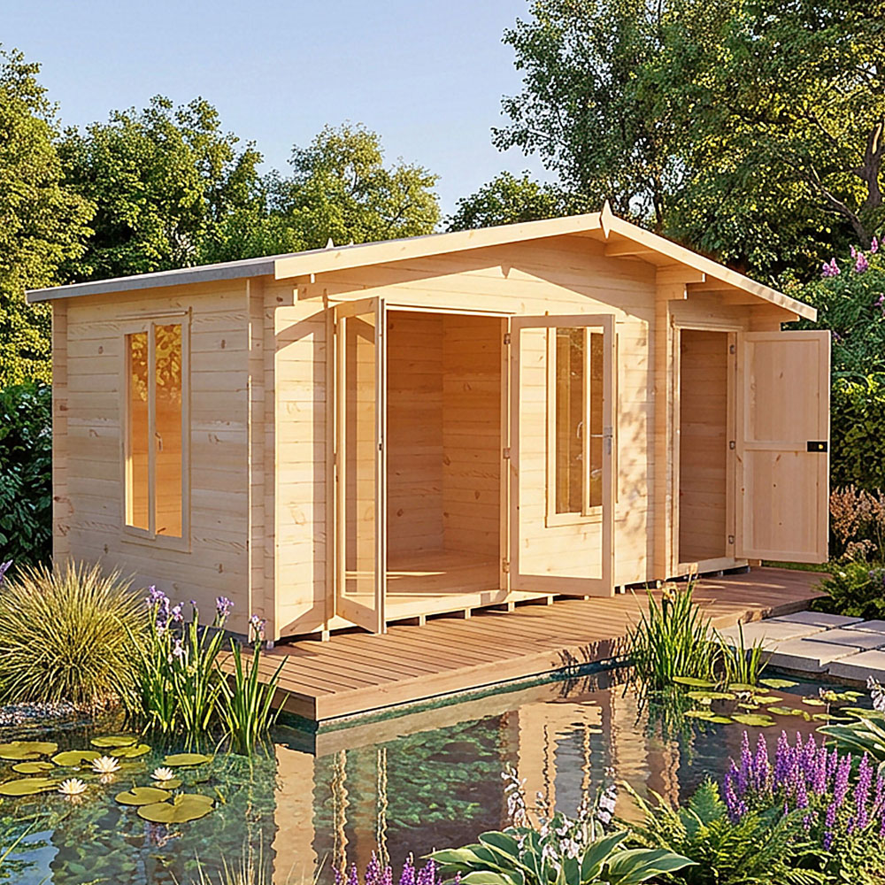 Shire Bourne 16 x 8ft Apex Garden Log Cabin Image 6