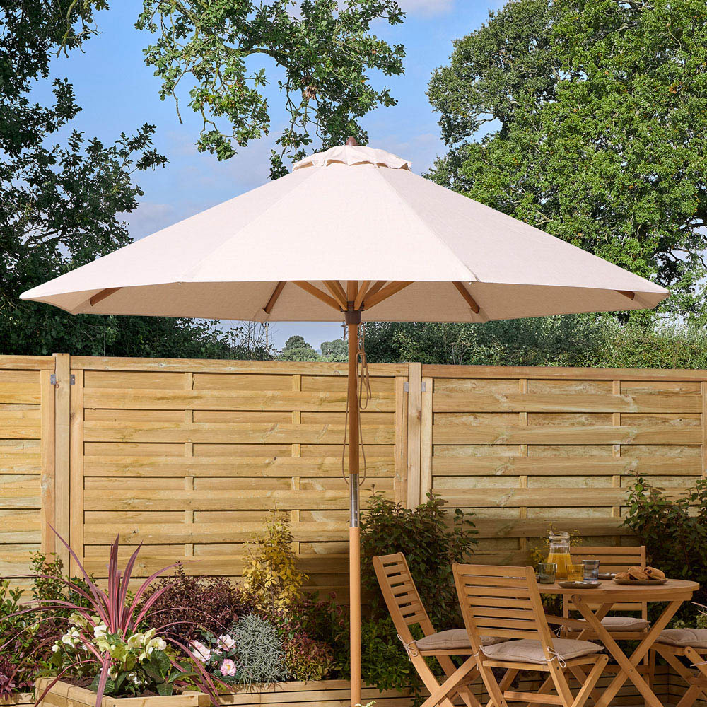Rowlinson Ashdown Wooden Parasol 2m Image 2