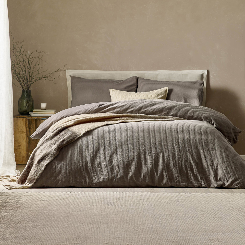 Yard Malton Super King Size Mole Stripe Duvet Set Image 1