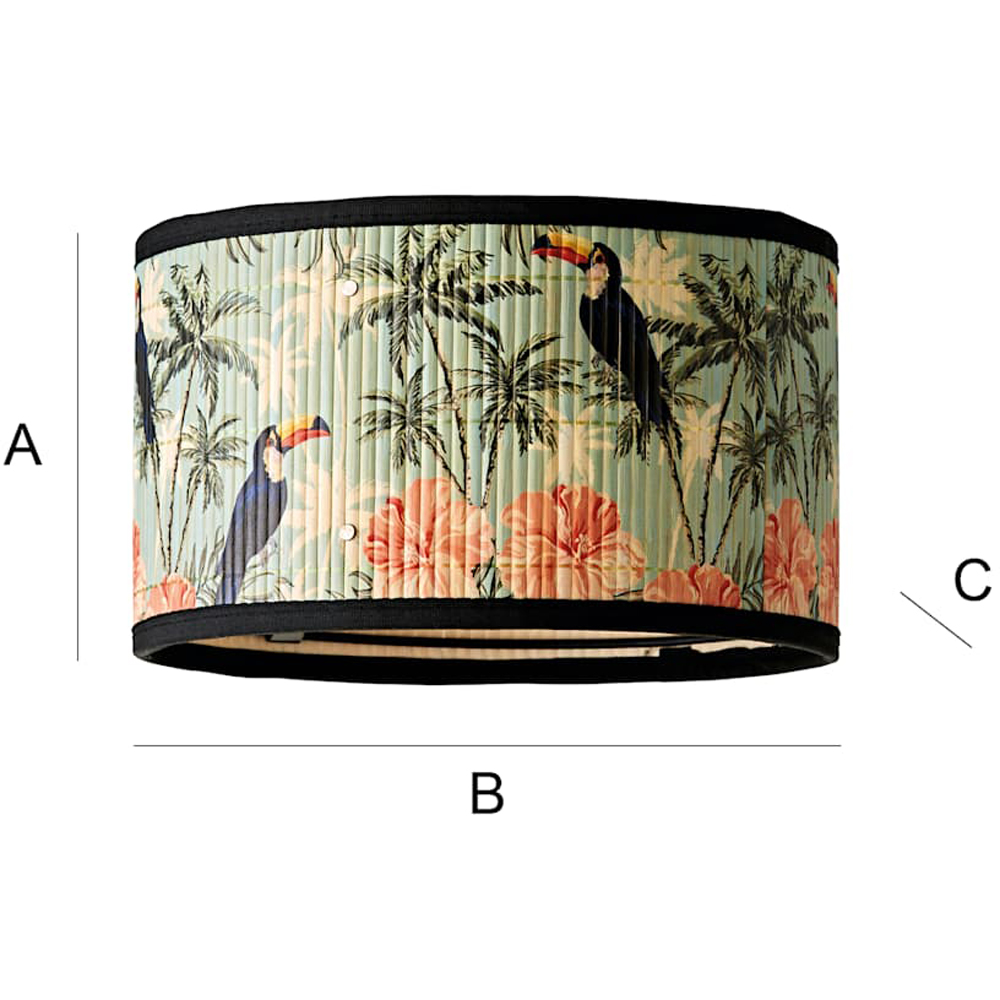 ValueLights Daintree Pastel Jungle Bamboo Drum Small Ceiling Lamp Shade Image 7