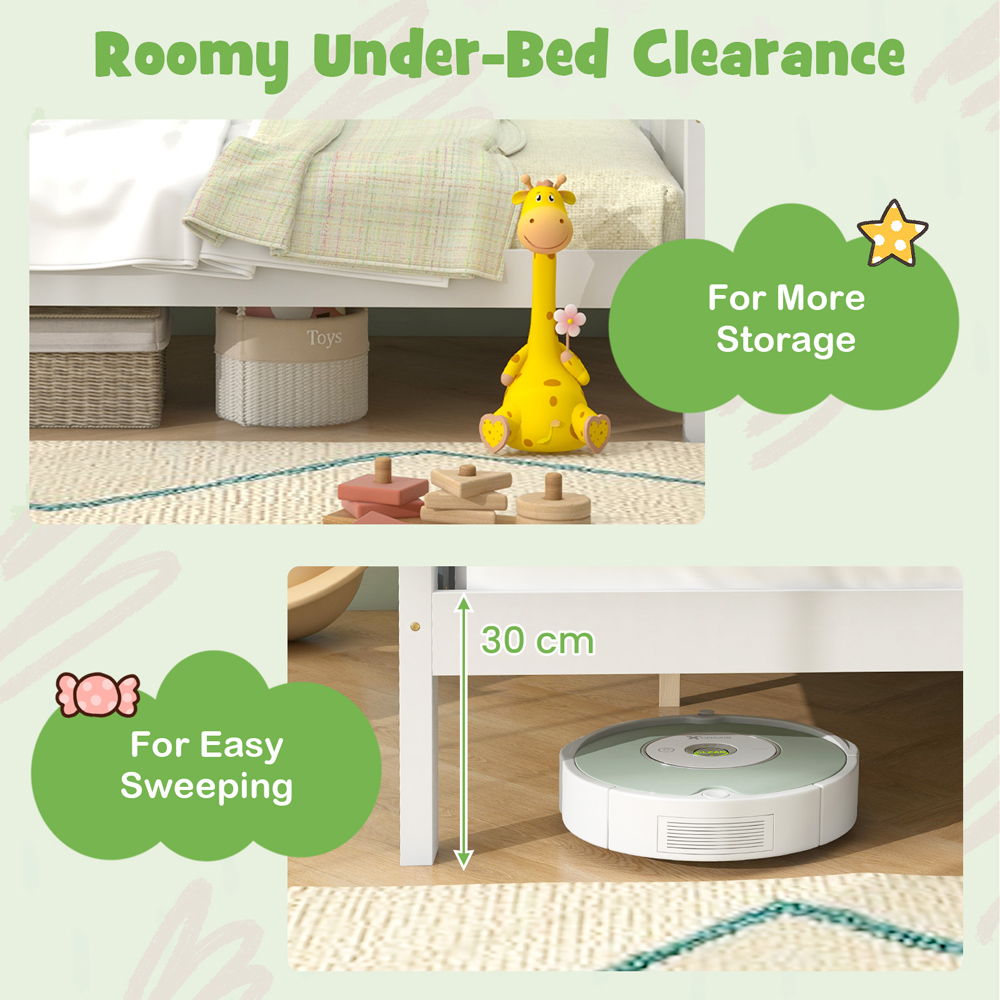 Costway Single Montessori Wooden House Bed Frame Image 4