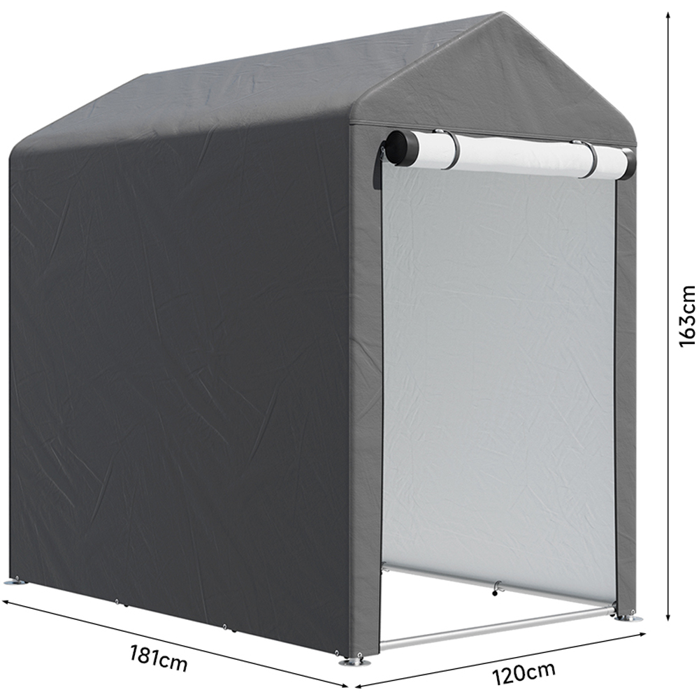 Living and Home 4 x 6ft Grey Foldable Waterproof Storage Shed Image 9