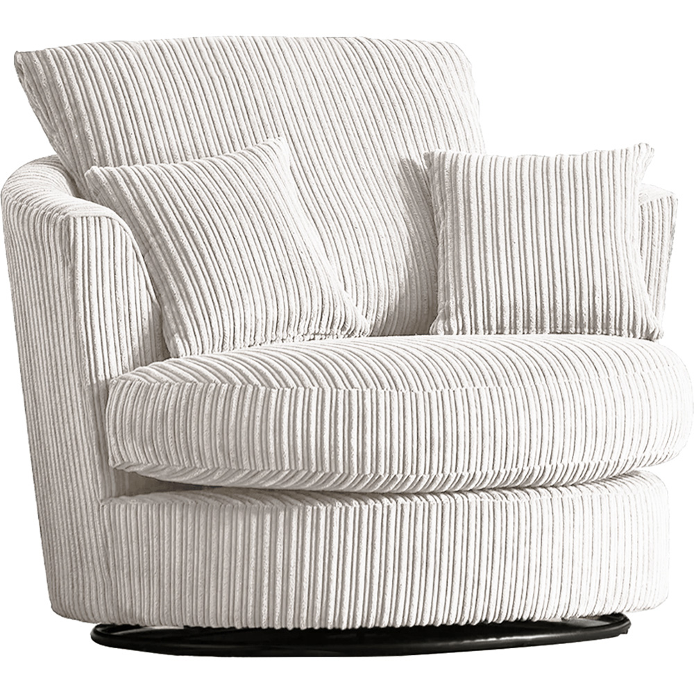 Luxor Silver Jumbo Cord Swivel Chair Image 2