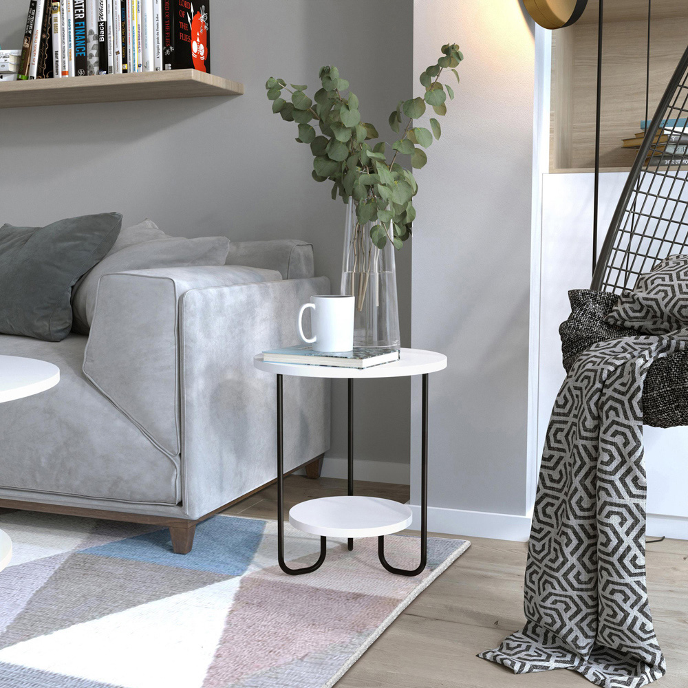 Corro White Modern End Table Image 3