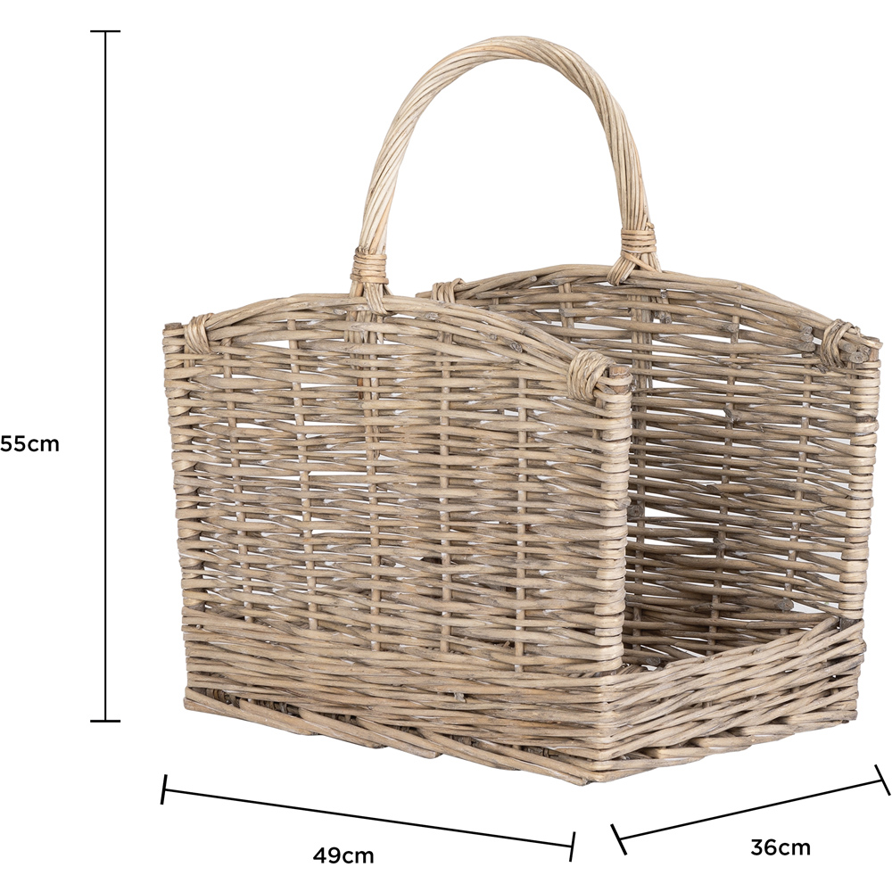 Charles Bentley Snug Wicker Oval Open Ended Log Basket Set of 2 Image 8