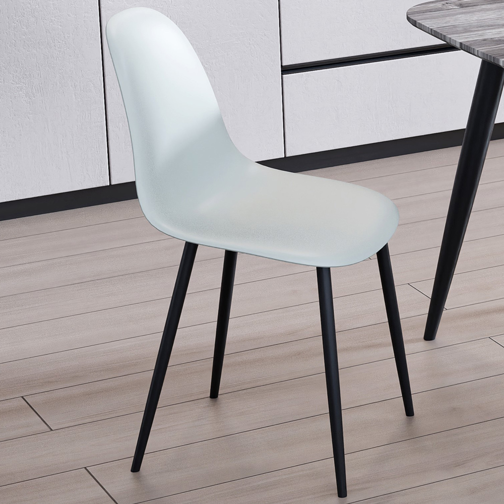 Core Products Aspen Set of 2 Light Grey and Black Curved Dining Chair Image 1