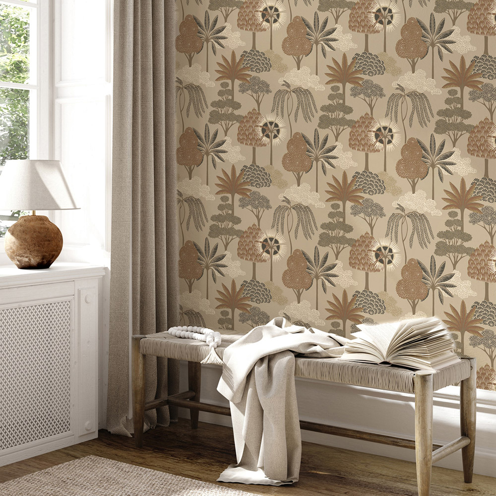 Belgravia Decor Akiko Tree Beige Wallpaper Image 3