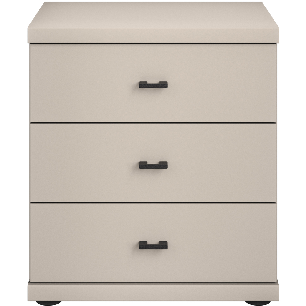 Homebase Cortiva Champagne and Slate 3 Drawer Bedside Table Image 3