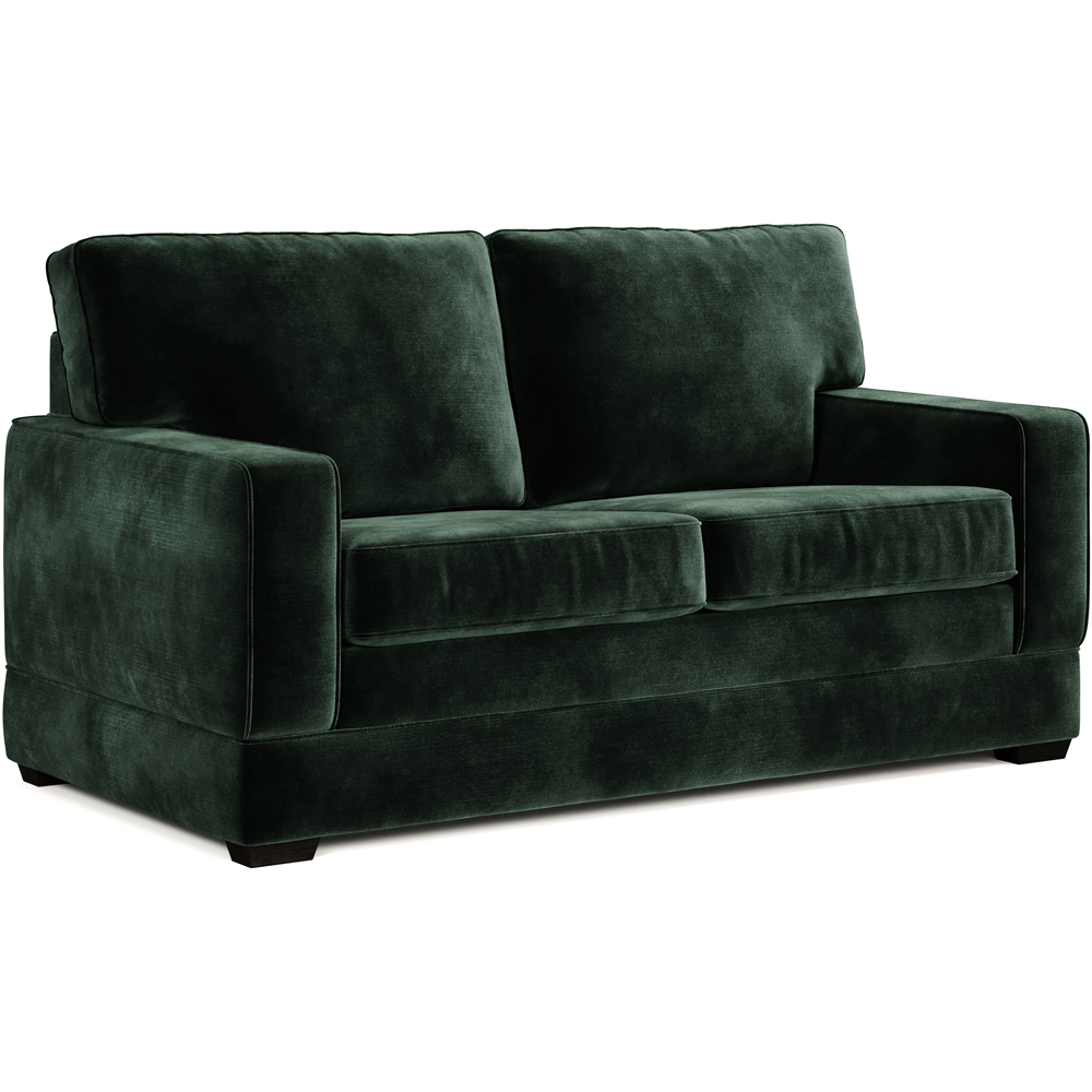 Jay-Be Urban 2 Seater Luxe Velvet Bottle Green Sofa Bed with e-Pocket Mattress Image 2