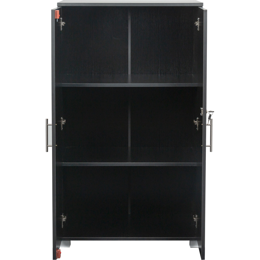 MMT Furniture Designs 2 Door Black Lockable Tall Filing Cabinet Image 3