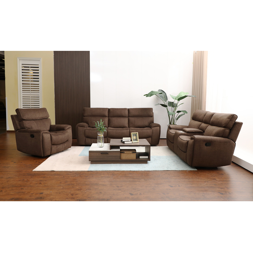 Cancun 2 Seater Brown Reclining Sofa Image 4