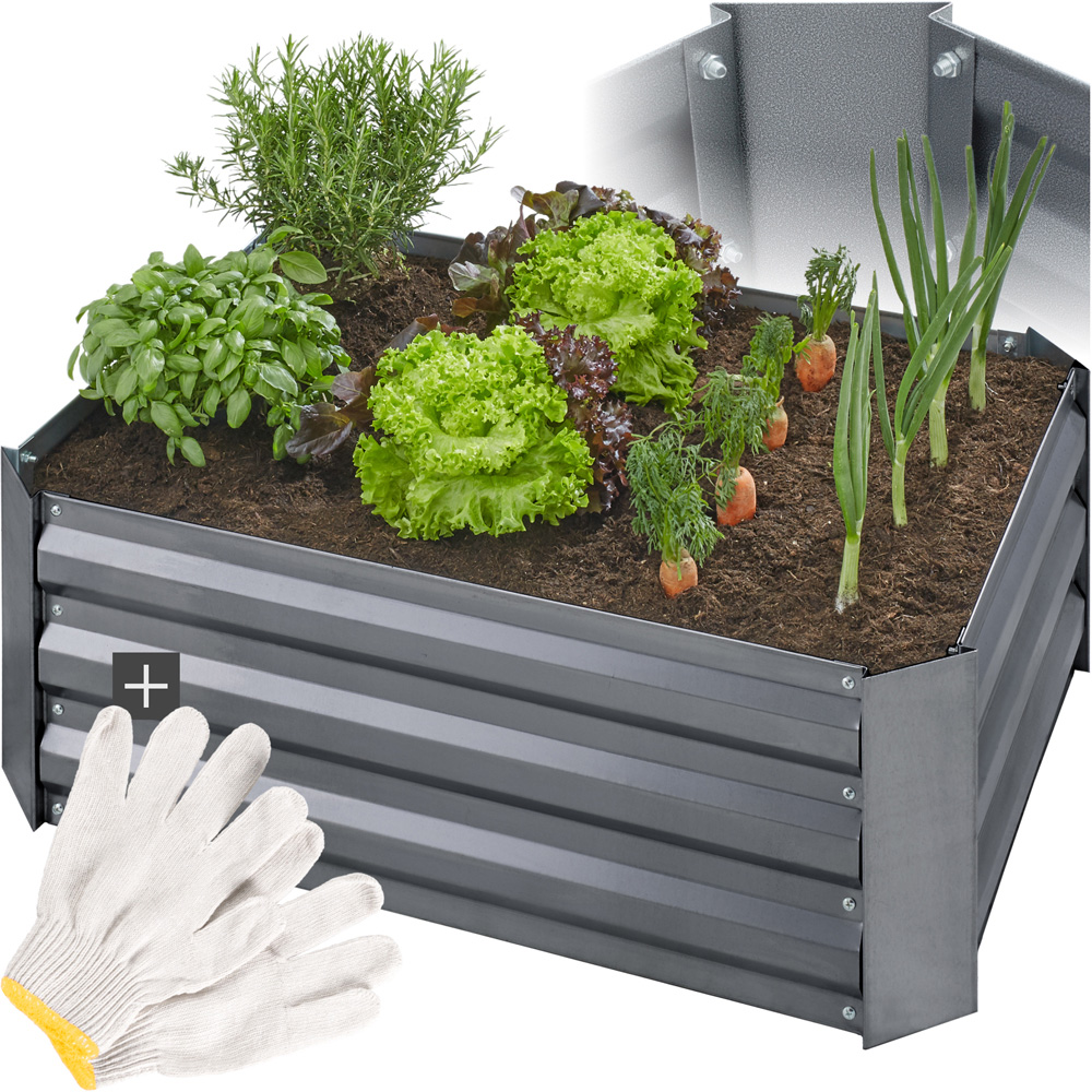 tectake Valeriana 60 x 80cm Galvanised Steel Raised Garden Bed Image 2