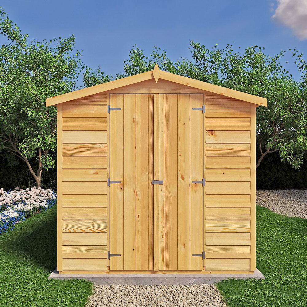 Shire 12 x 6ft Double Door Dip Treated Overlap Apex Shed Image 2