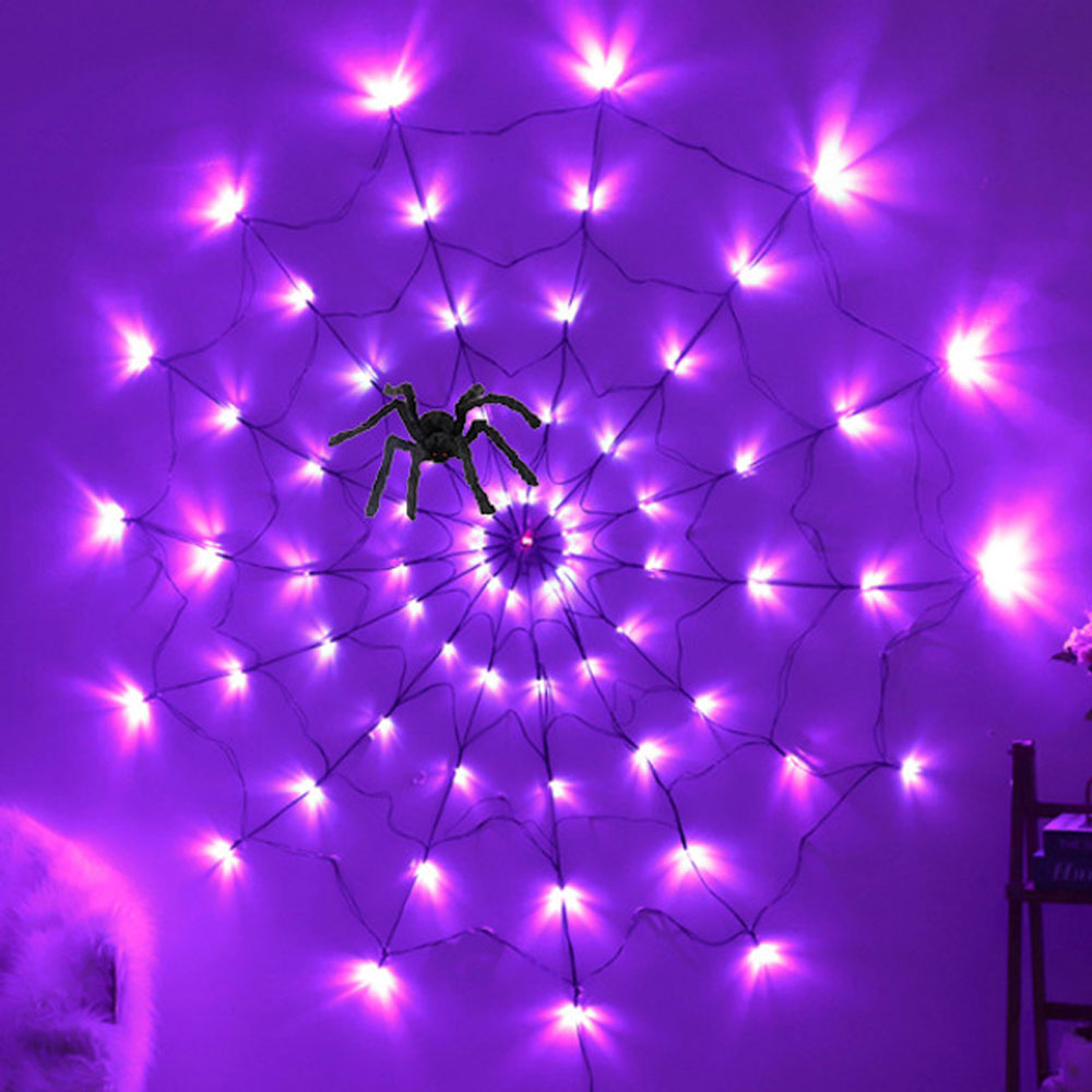 Jaoyeh LED Purple Spider Web String Light Image 2