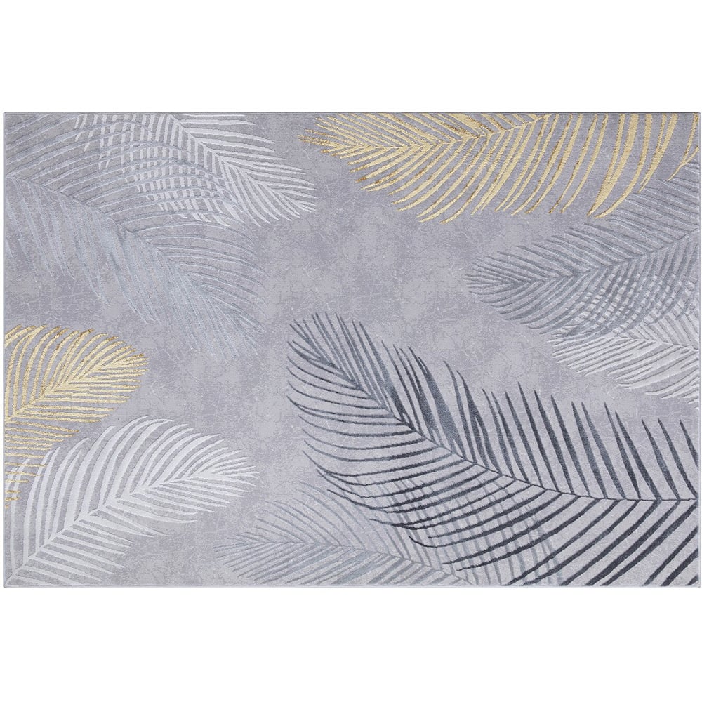 Contemporary Leaf Sunset Rug - Gold / 120cm Image 1