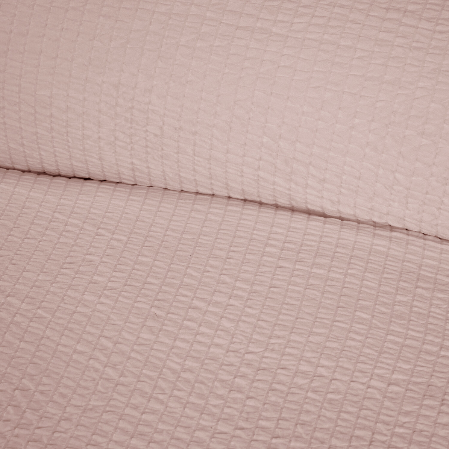 Seersucker Washable Duvet Set Blush Superking Image 2