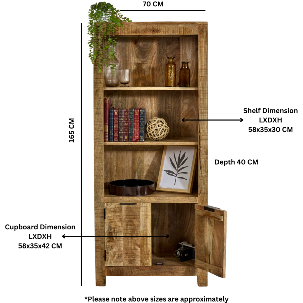 Brooklyn Surrey 2 Door 3 Shelf Solid Wood Bookcase Image 9