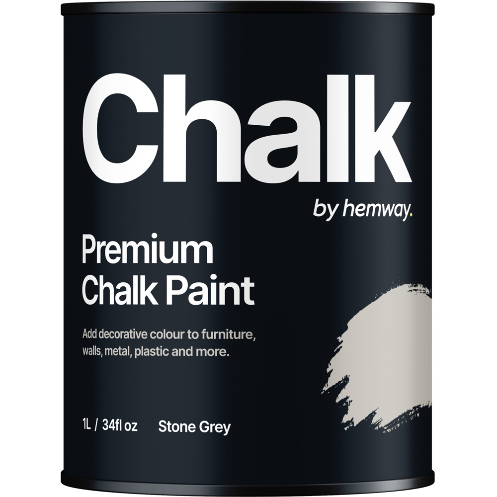 Hemway Stone Grey Furniture and Walls Matt Chalk Paint 1L Image 2