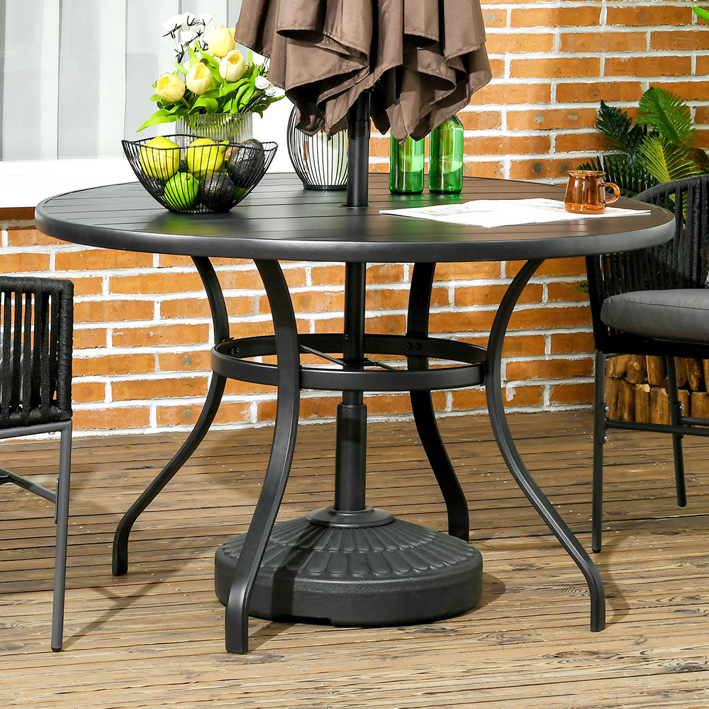 Outsunny 4 Seater Garden Dining Table Black Image 1