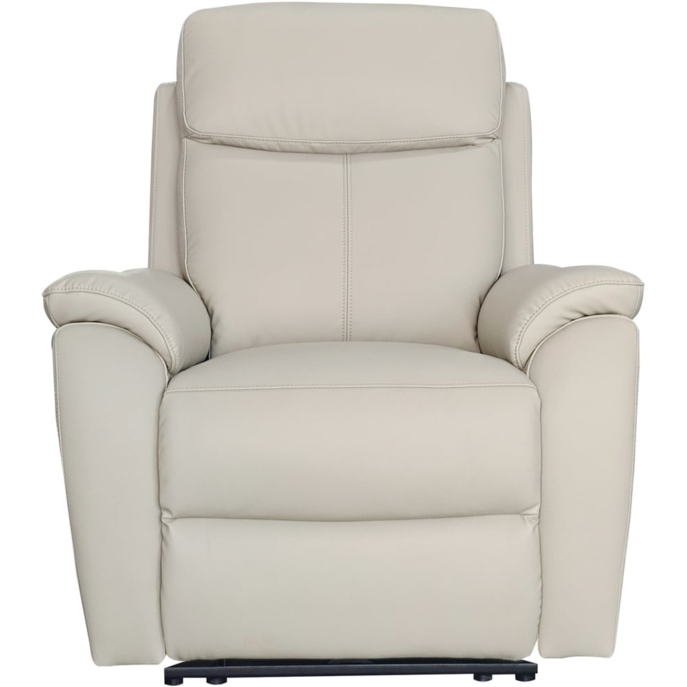 Aspire Kingsmere Light Grey Leather Power Recliner Armchair Image 2