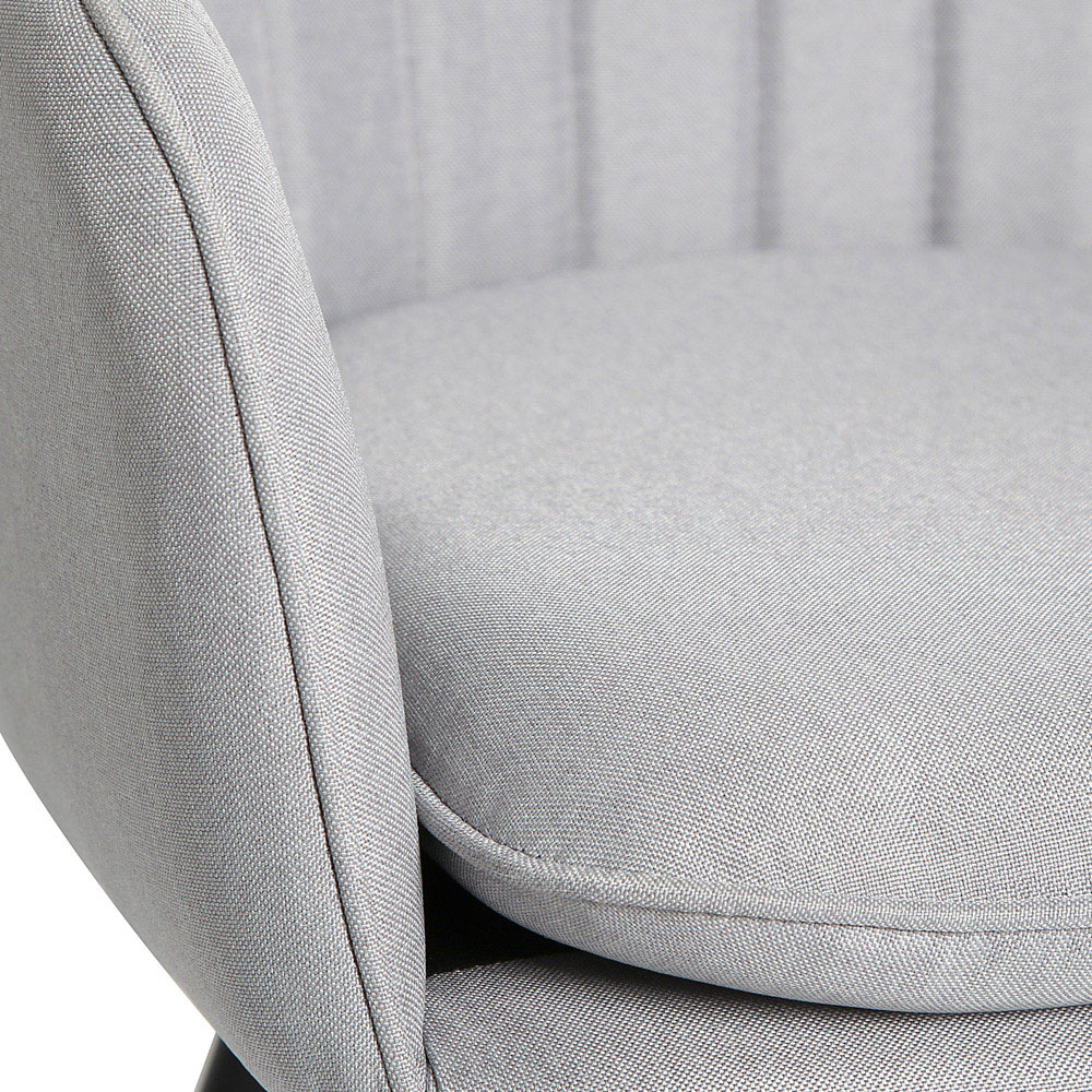 Muse Light Grey Linen Accent Chair Image 7