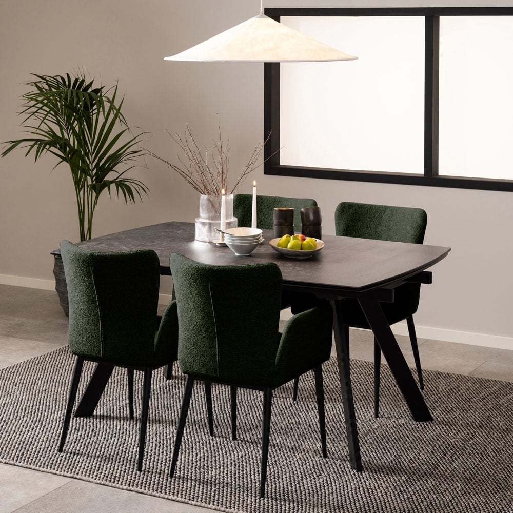Florence Blackburn Ceramic 6 Seater Dining Table Black Image 8