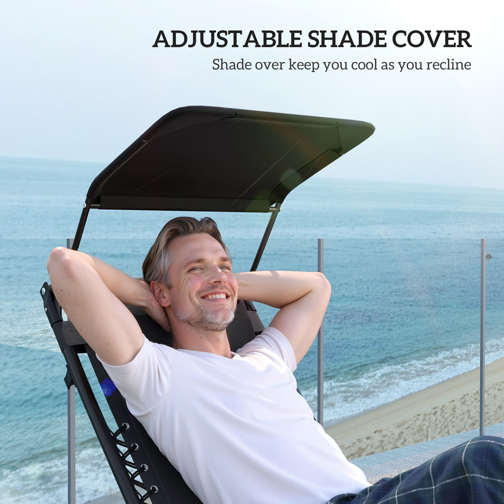 Outsunny Black Zero Gravity Folding Reclining Chair Image 6