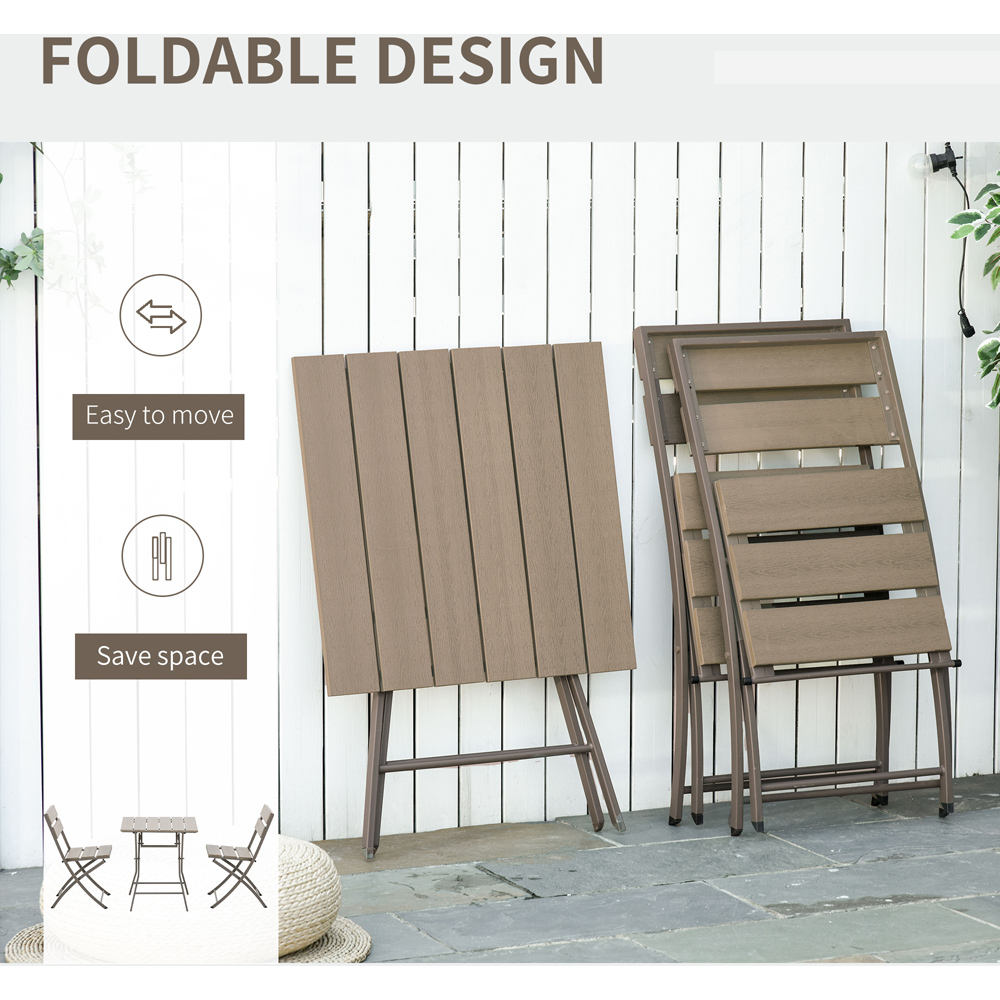 Outsunny Foldable 2 Seater Garden Bistro Set Grey Image 5