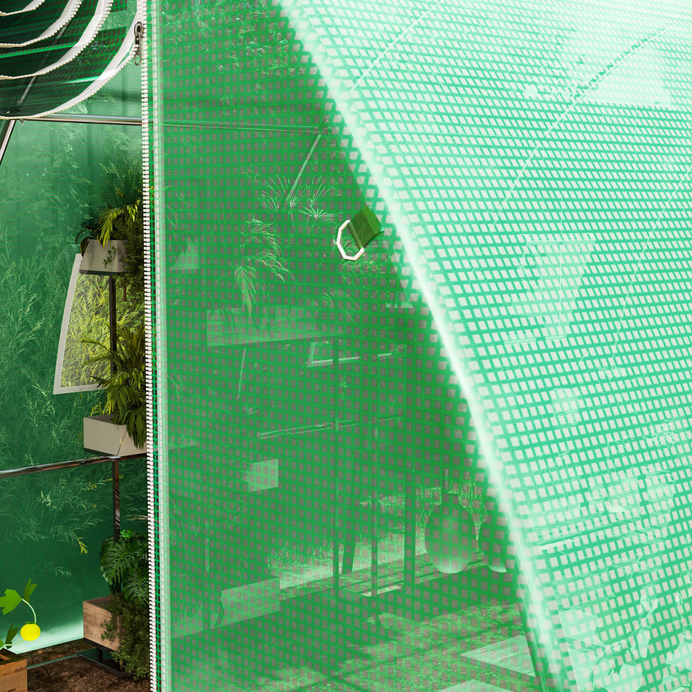 Outsunny 6.5 x 13 x 10ft Green Replacement Greenhouse Cover Image 3