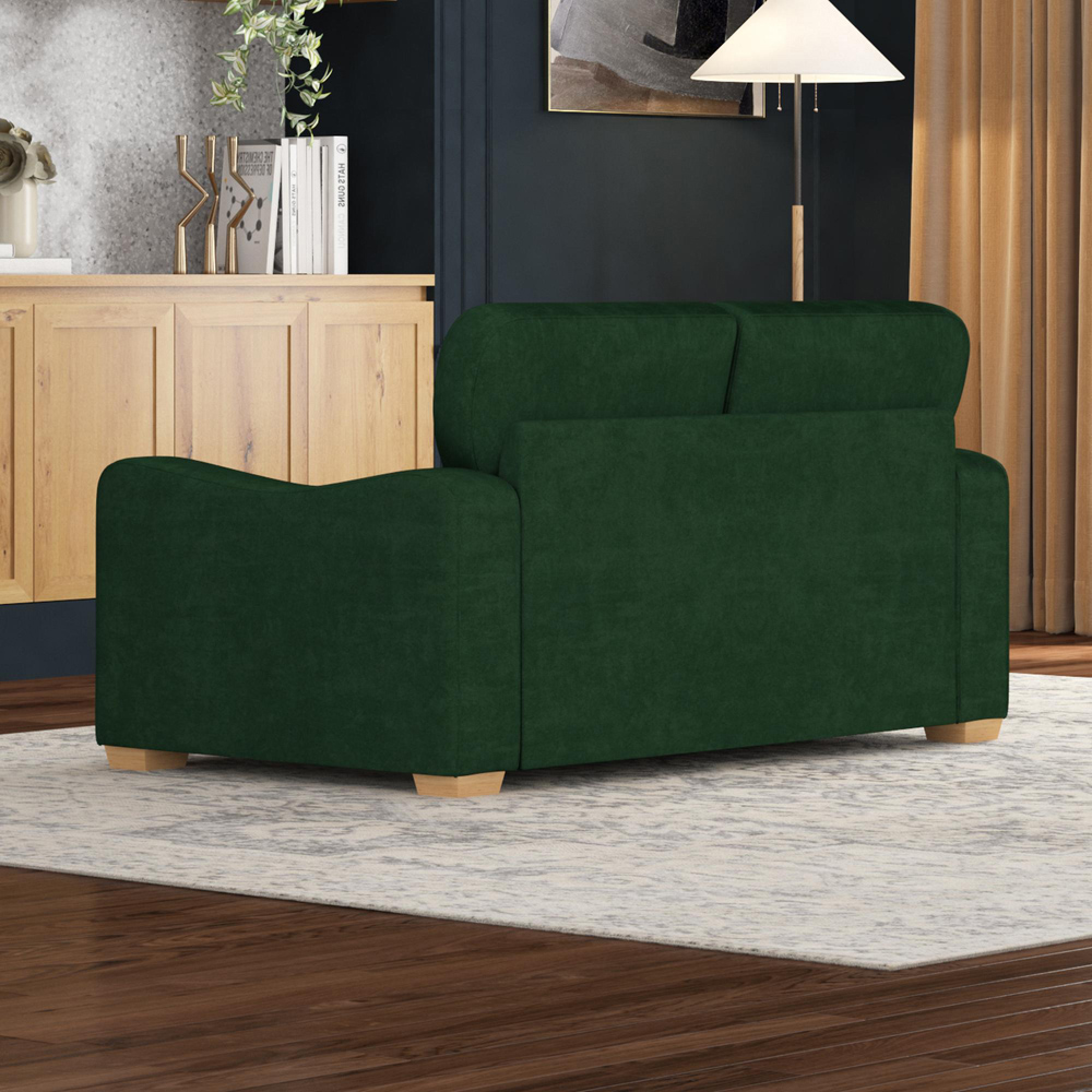Theadford 2 Seater Forest Green Plush Velvet Fixed Back Sofa Image 6