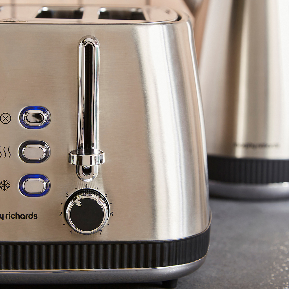 Morphy Richards Mexborough 242901 Black Trim Stainless Steel 4 Slice Toaster Image 4