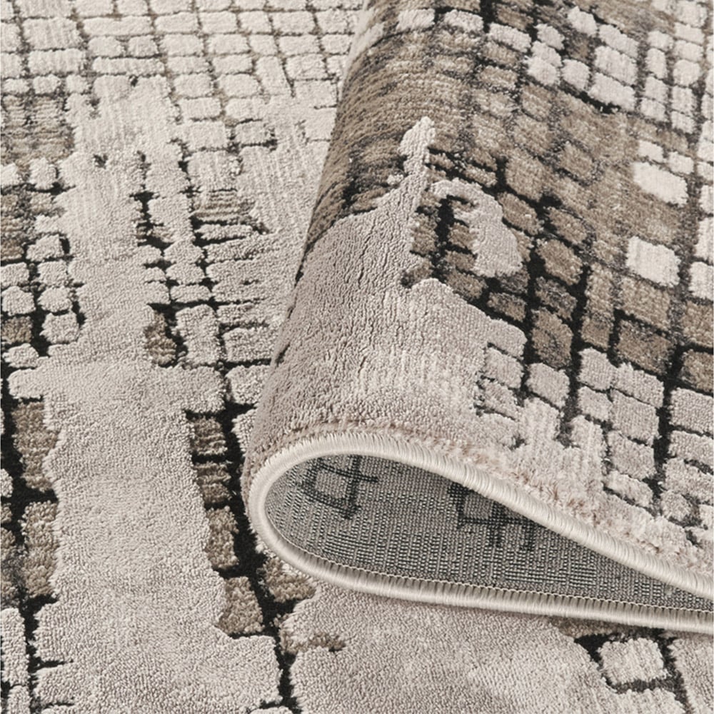 Mayfair Living Room Area Rug Metallic Sheen Contemporary Modern Croc Design - Grey 120cm x 170cm Image 3