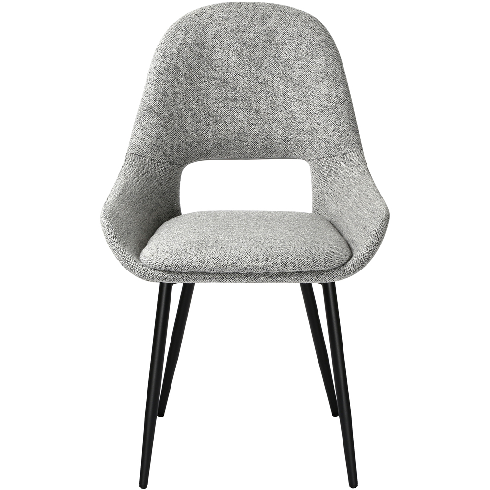 Pebble Set of 2 Light Grey Boucle Dining Chair Image 2