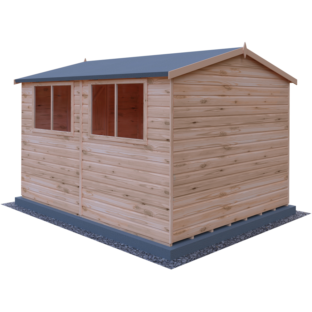 Shire Lewis 10 x 8ft Wooden Shiplap Apex Shed Image 4