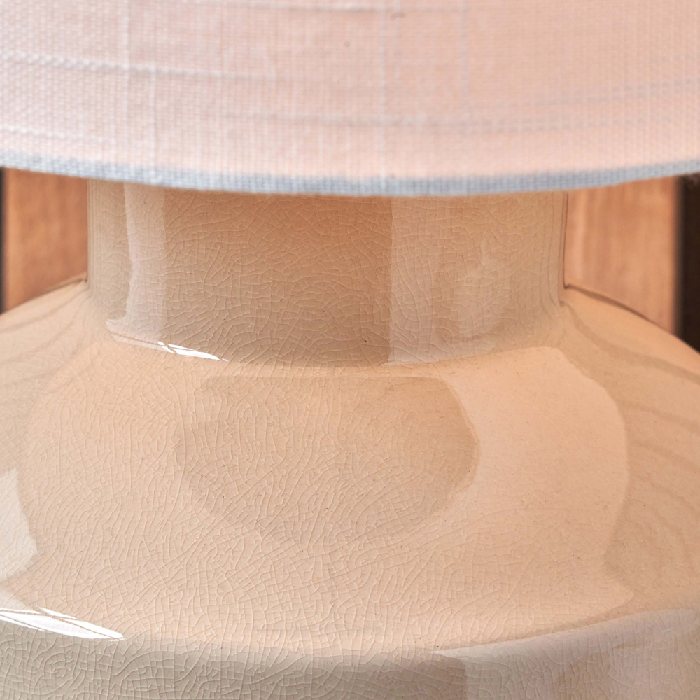 Pacific Lifestyle Nora Cream Crackle Effect Table Lamp Image 3
