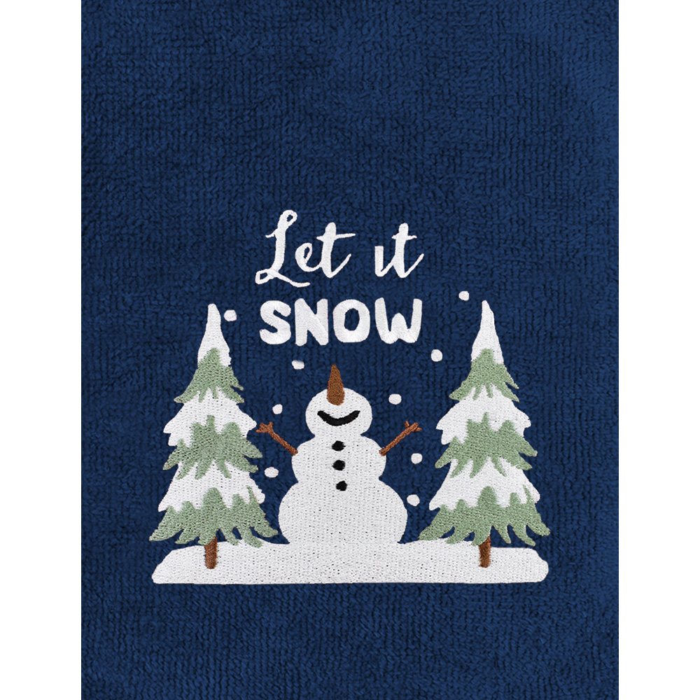 Noel Square Let It Snow Navy Hand Towel 2 Pack Image 3